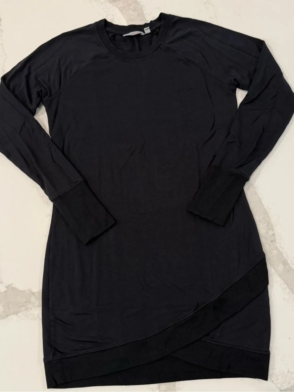 🖤 Athleta Criss Cross Sweatshirt Dress Black Modal Blend Size Small